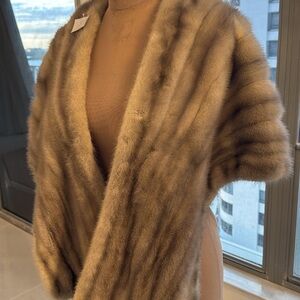Vintage  beautiful light Brown Fur Stole